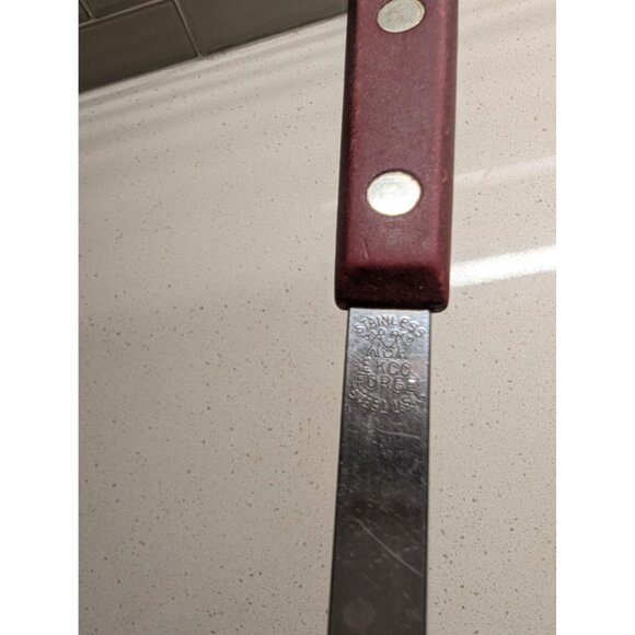 Vintage Ekco Forge Stainless Steel 3 Prong Meat Utility Fork Red Handle 11 1/4" - Picture 2 of 13